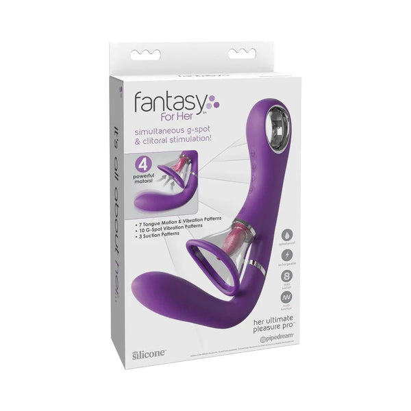 Fantasy For Her Her Ultimate Pleasure Pro Rechargeable Silicone Flicking Suction Dual Stimulator - TruLuv Novelties