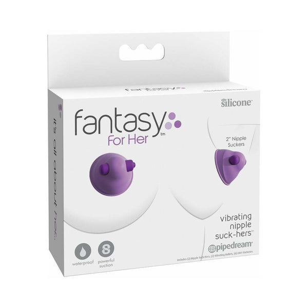 Fantasy For Her Silicone Vibrating Nipple Suck-Hers Purple - TruLuv Novelties