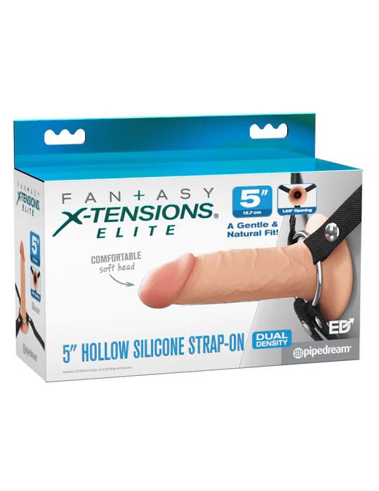 Fantasy X - Tensions Elite 5" Silicone Hollow Strap - on Dual Density - Light - TruLuv Novelties