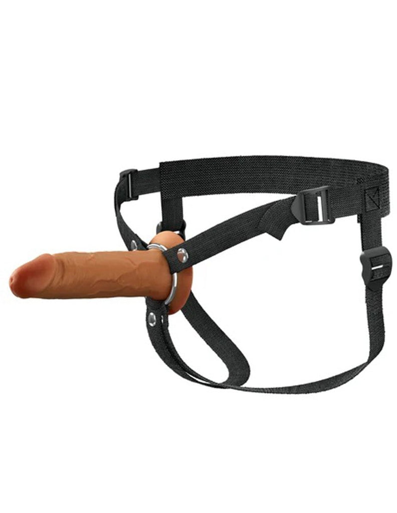 Fantasy X - Tensions Elite 6" Silicone Hollow Strap Dual Density Brown - TruLuv Novelties