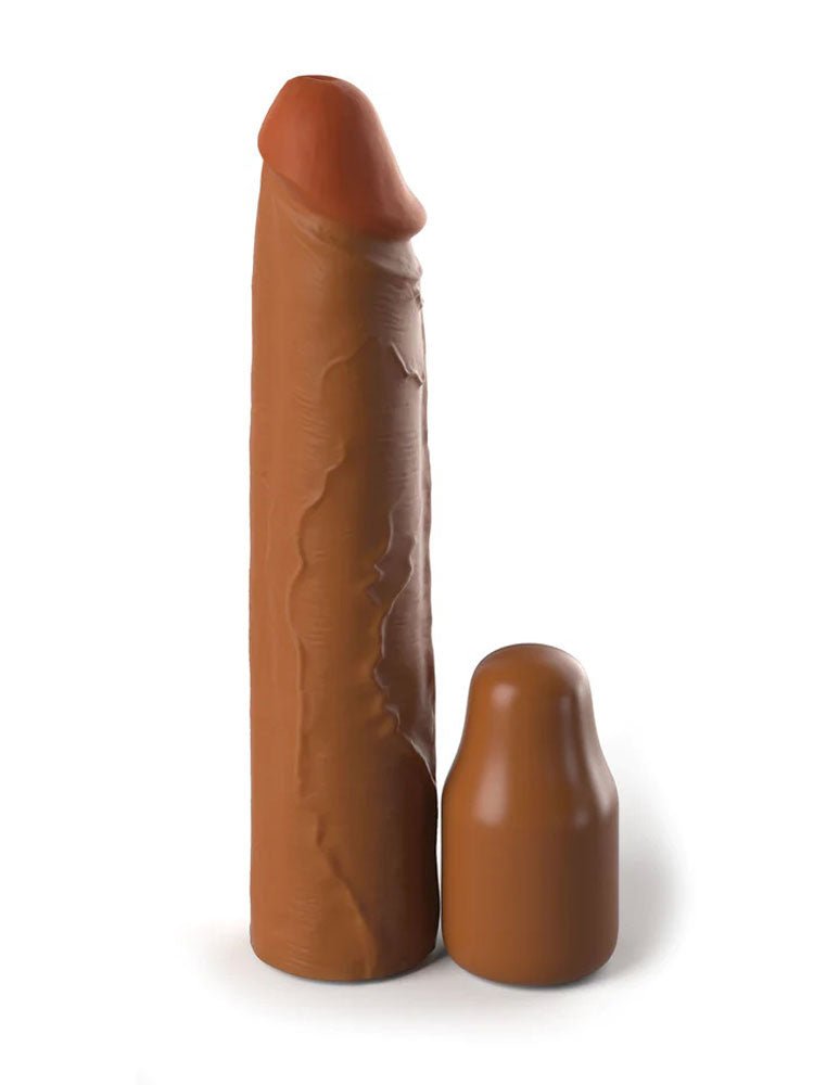 Fantasy X-Tensions Elite 8 Inch Sleeve With 2 Inch Plug - Tan - TruLuv Novelties