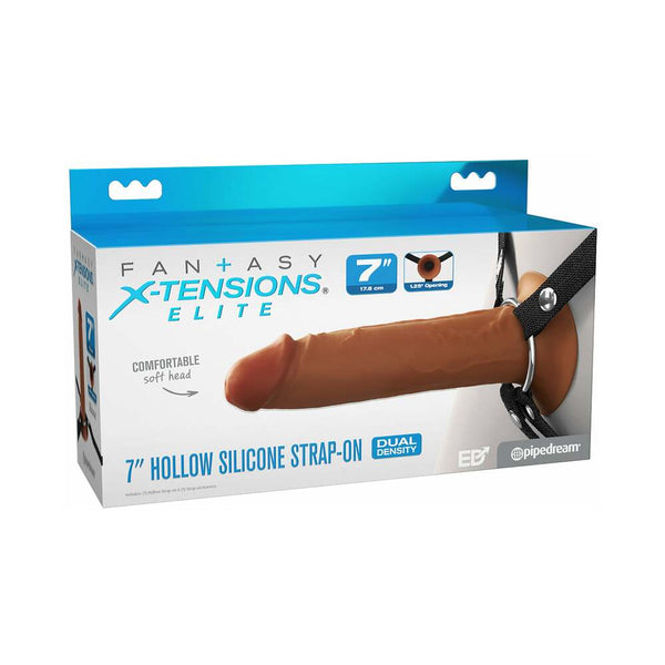 Fantasy X-Tensions Elite Hollow Silicone Strap-On 7 in. Brown - TruLuv Novelties