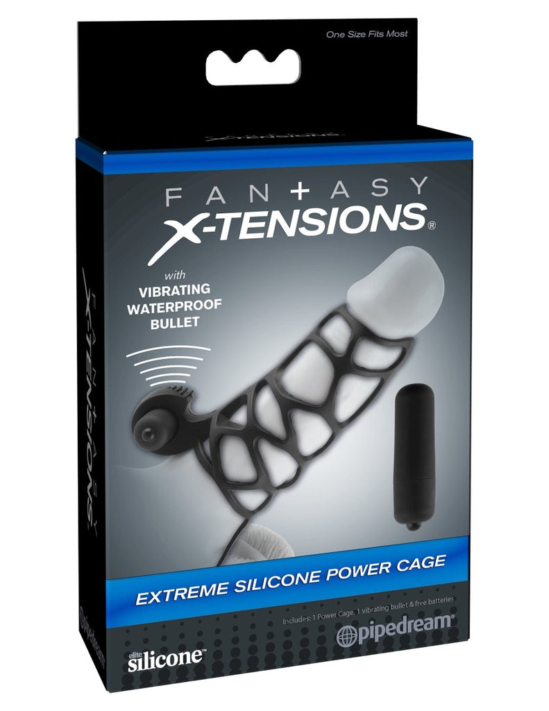 Fantasy X-Tensions Extreme Silicone Power Cage - Black - TruLuv Novelties