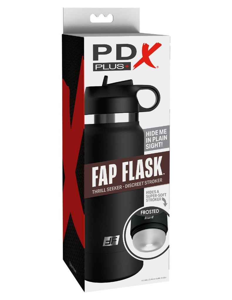 Fap Flask - Thrill Seeker - Black Bottle - Frosted - TruLuv Novelties