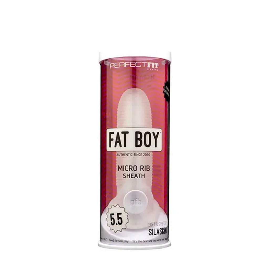 Fat Boy Micro Ribbed Sheath 5.5" - Clear - TruLuv Novelties