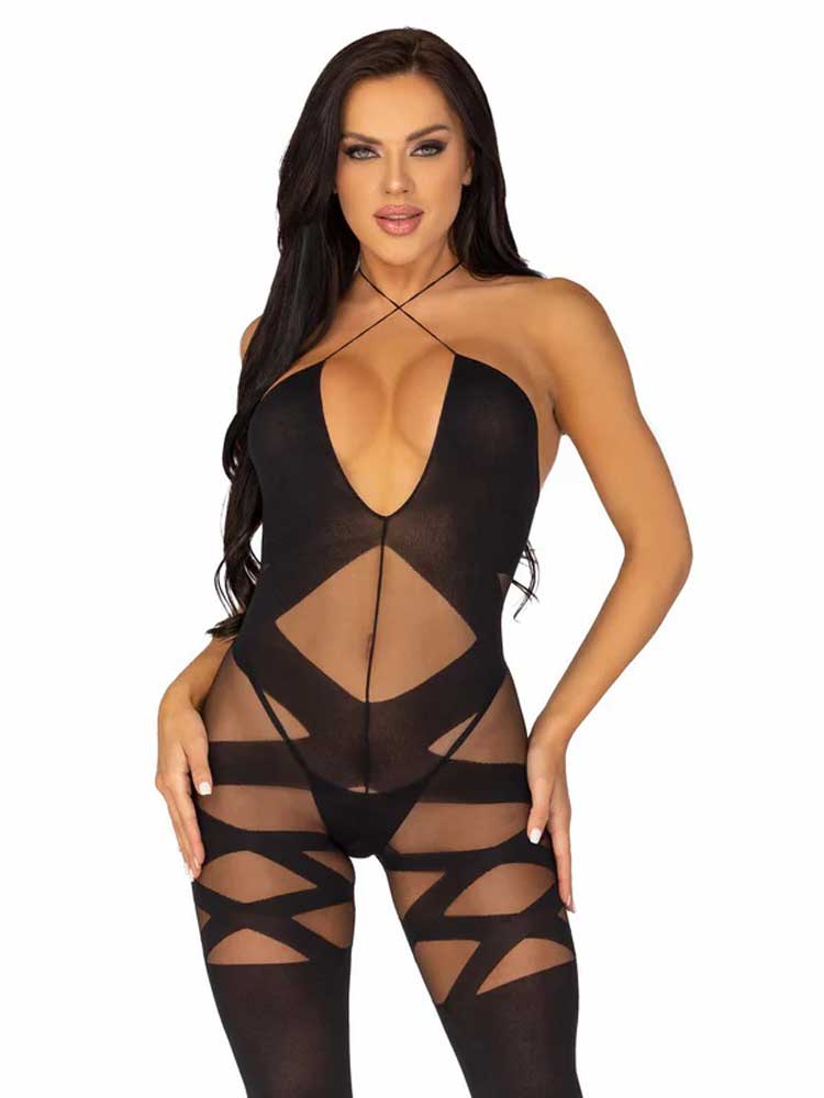 Feels Like Love Opaque Bodystocking - One Size - Black - TruLuv Novelties