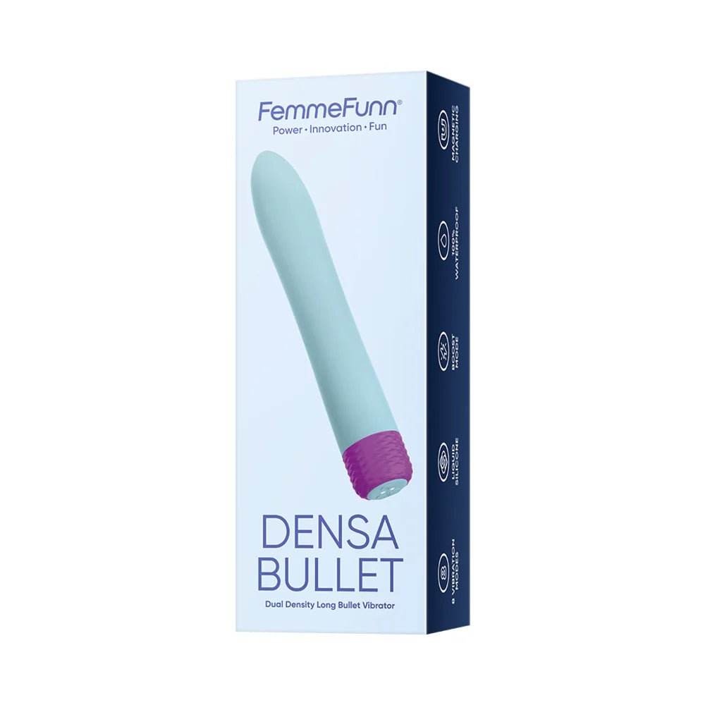 FemmeFunn Densa Bullet Rechargeable Dual Density Silicone Slimline Vibrator Light Blue - TruLuv Novelties