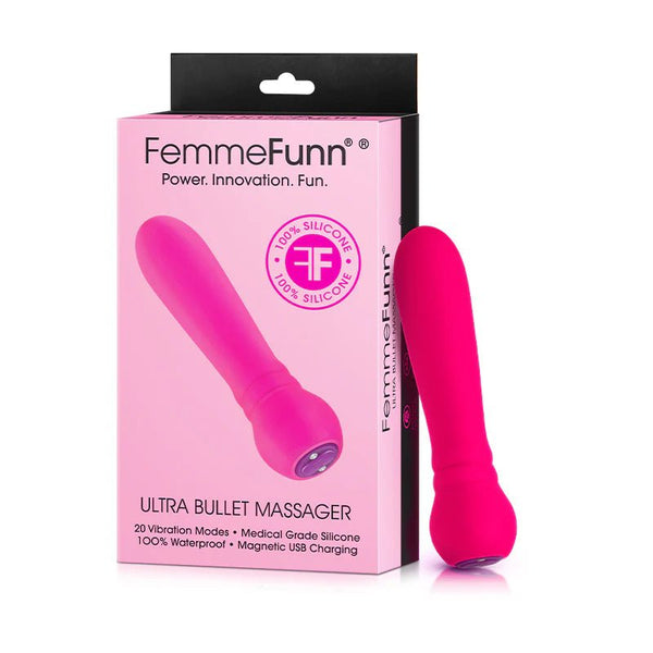 FemmeFunn Ultra Bullet Massager Rechargeable Silicone Vibrator Pink - TruLuv Novelties