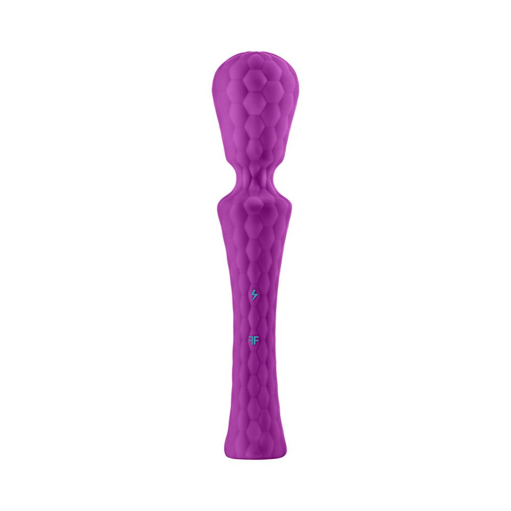 FemmeFunn Ultra Wand XL Rechargeable Flexible Textured Silicone Vibrator Purple - TruLuv Novelties