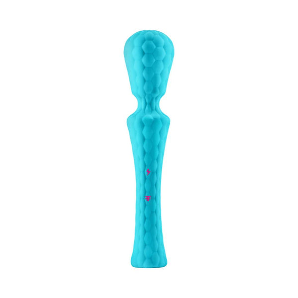 FemmeFunn Ultra Wand XL Rechargeable Flexible Textured Silicone Vibrator Turquoise - TruLuv Novelties