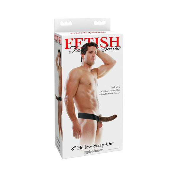 Fetish Fantasy Series 8 in. Hollow Strap-On Brown/Black - TruLuv Novelties