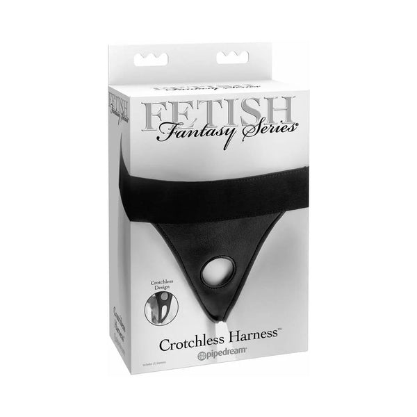 Fetish Fantasy Series Velcro Crotchless Harness Black - TruLuv Novelties
