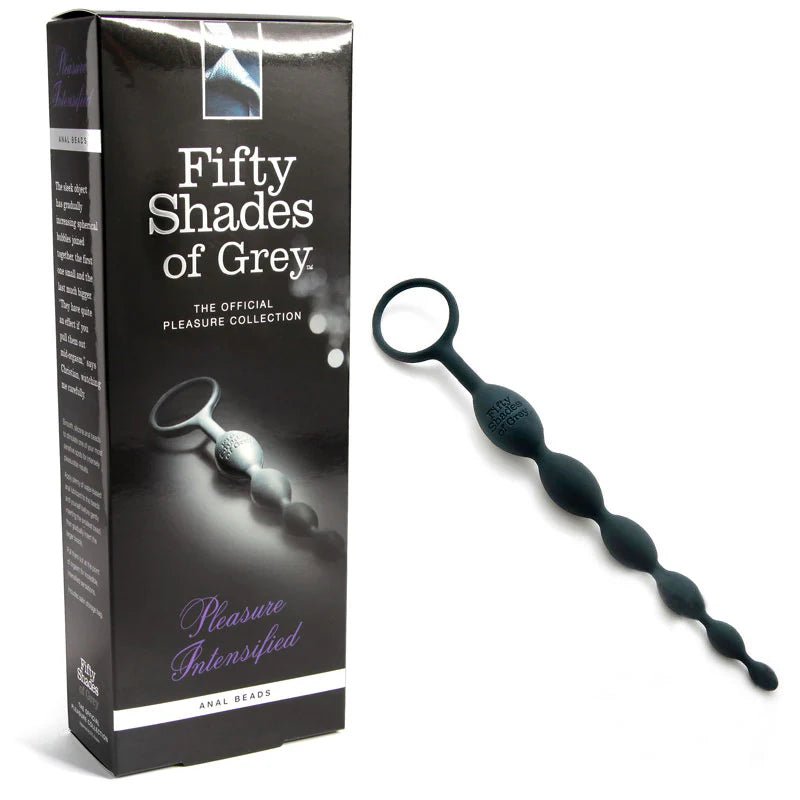 Fifty Shades of Grey Pleasure Intensified Silicone Anal Beads Black - TruLuv Novelties