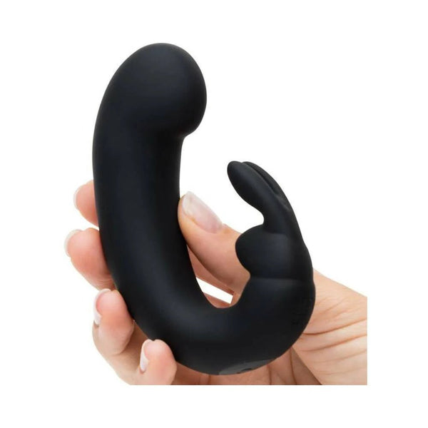 Fifty Shades of Grey Sensation Rechargeable Silicone G - Spot Rabbit Vibrator Black - TruLuv Novelties
