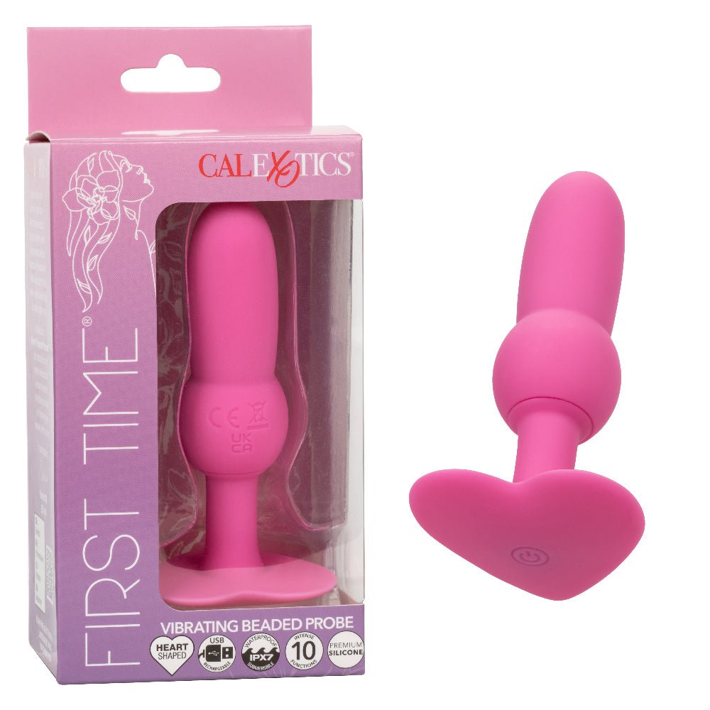 First Time Vibrating Beaded Probe - Pink - TruLuv Novelties