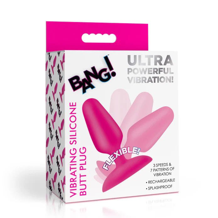 Flexible Vibrating Silicone Butt Plug - Pink - TruLuv Novelties