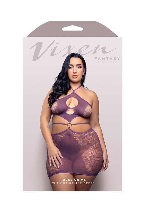 Focus on Me Cut - Out Halter Dress - Queen - Purple Wisteria - TruLuv Novelties