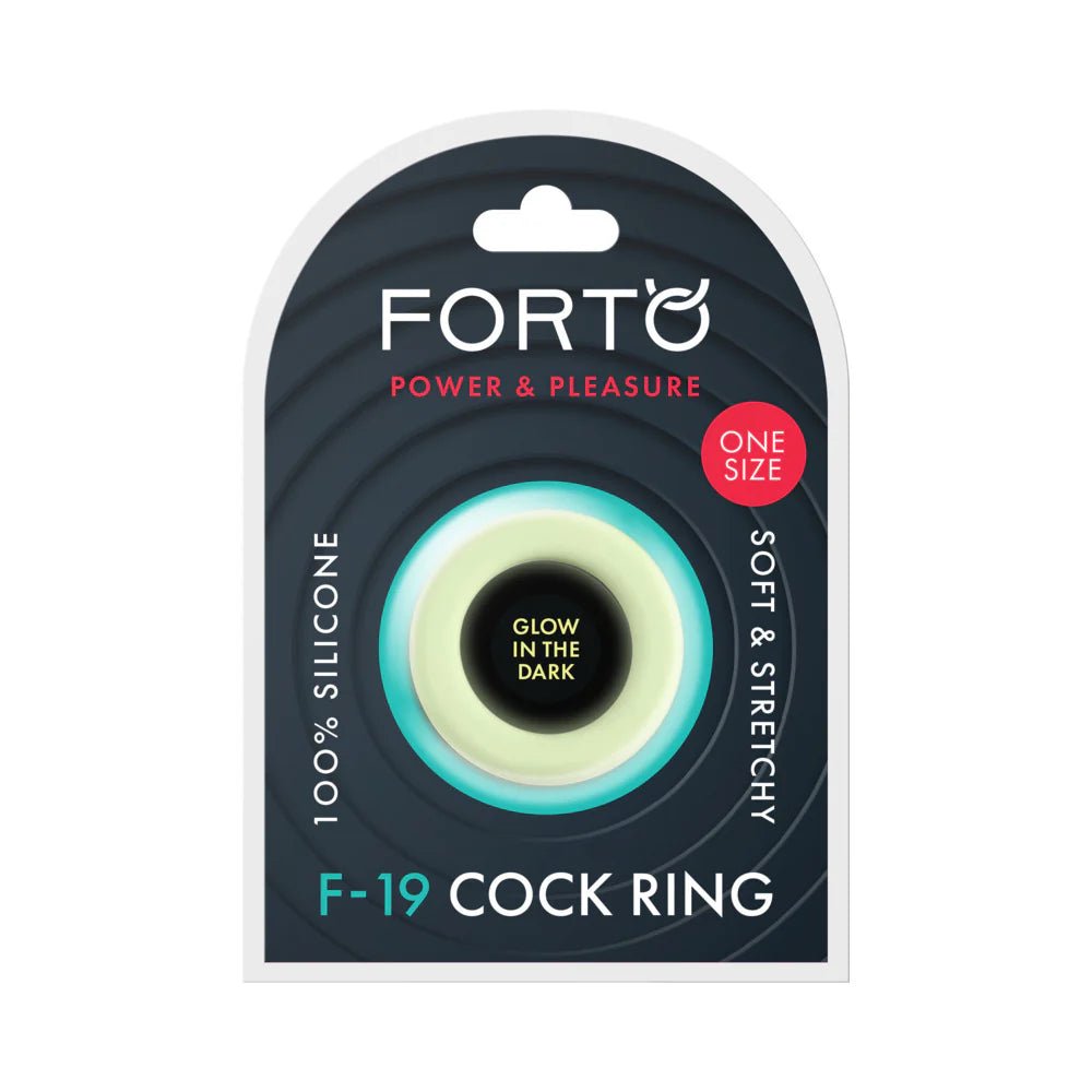 Forto F - 19 Liquid Silicone 2 - Tone Cockring Black/Glow - TruLuv Novelties