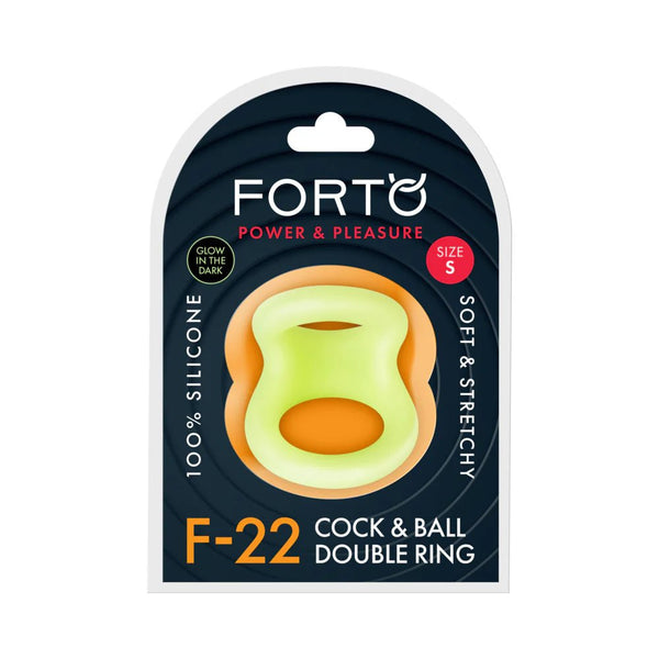 Forto F - 22 Liquid Silicone Cock & Ball D - Ring Small Glow - TruLuv Novelties