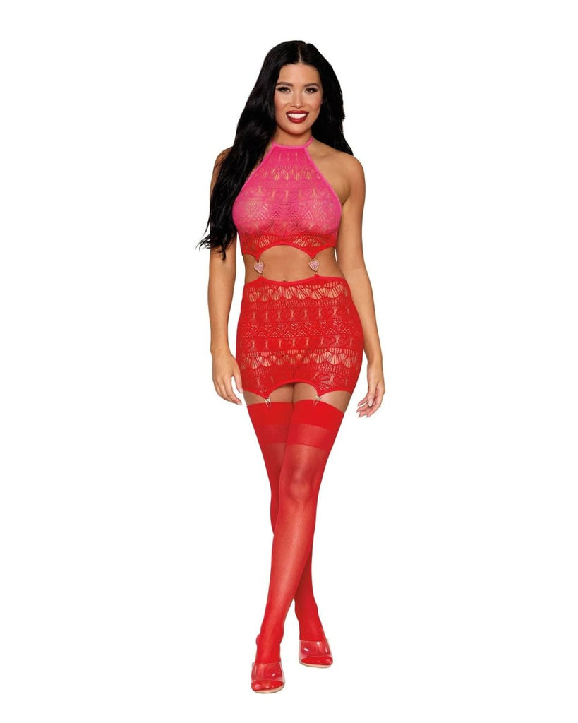 Garter Slip Dmnd - One Size - Red - TruLuv Novelties