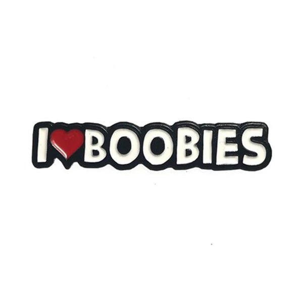 Geeky & Kinky I Heart Boobies Enamel Pin - TruLuv Novelties