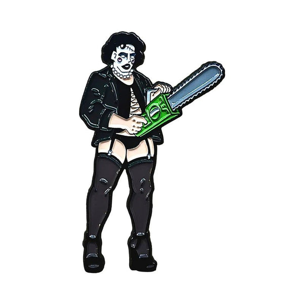 Geeky & Kinky Rocky Chainsaw Face Enamel Pin - TruLuv Novelties