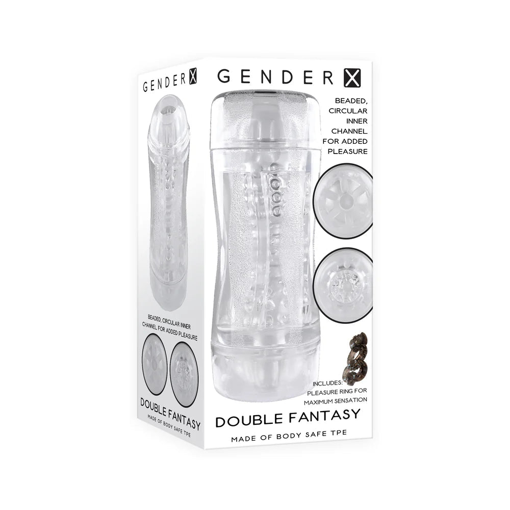 Gender X Double Fantasy Dual Entry Stroker Clear - TruLuv Novelties