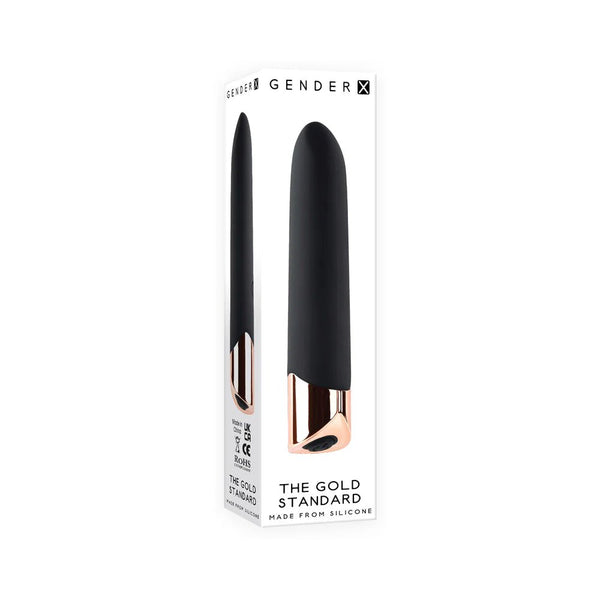 Gender X The Gold Standard Rechargeable Silicone Bullet Vibrator Black/Gold - TruLuv Novelties
