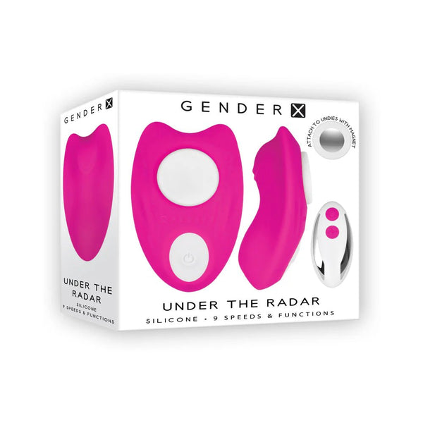 Gender X Under The Radar Rechargeable Remote - Controlled Magnetic Silicone Underwear Vibrator Pink - TruLuv Novelties