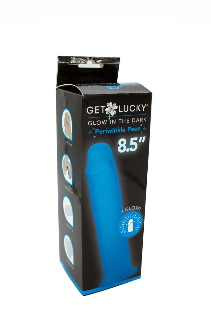 Get Lucky Glow in the Dark Periwinkle Peen - 8.5 Inch - TruLuv Novelties