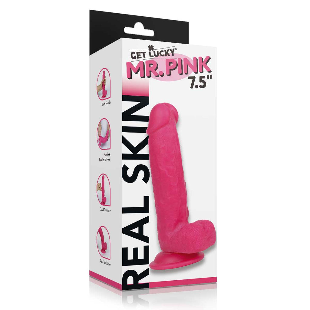 Get Lucky Ms. Pink 7.5 Inch Dildo - Pink - TruLuv Novelties