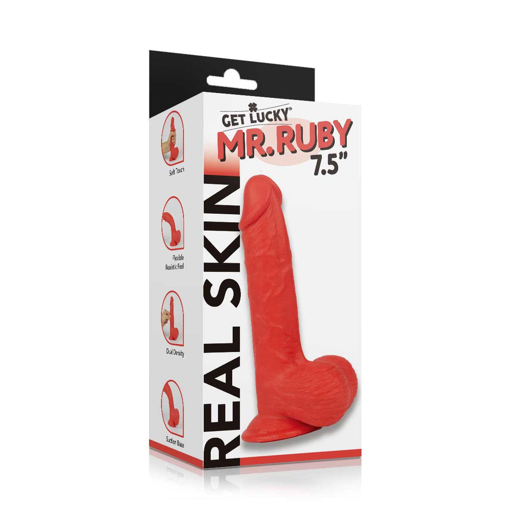 Get Lucky Ms. Ruby 7.5 Inch Dildo - Red - TruLuv Novelties