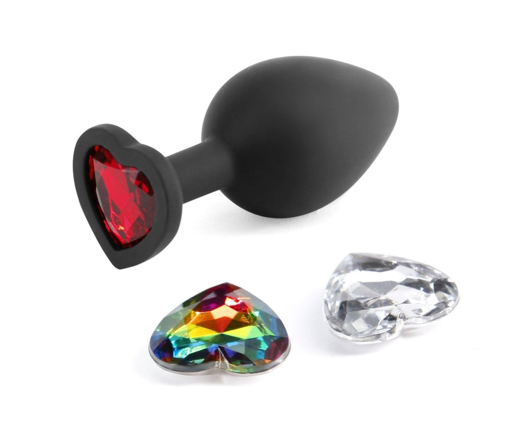 Glams Xchange Heart - Medium - Black - TruLuv Novelties