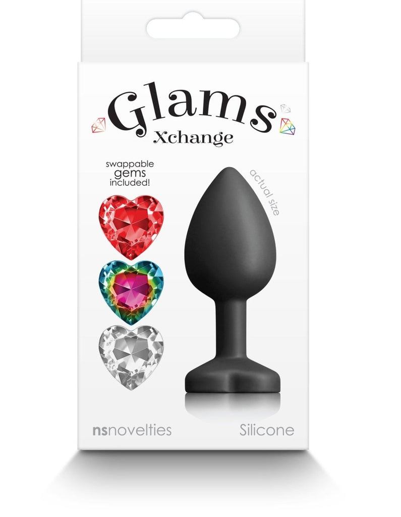 Glams Xchange Heart - Small - Black - TruLuv Novelties