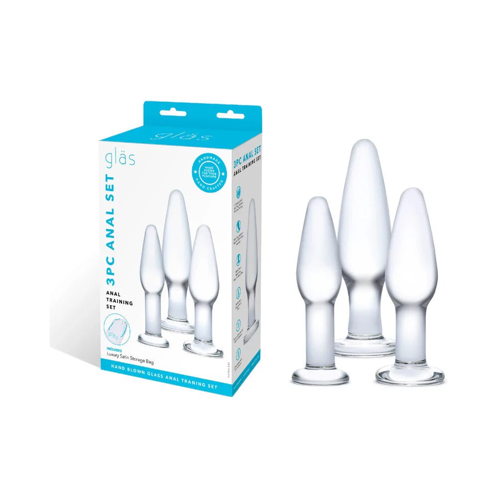 Glas 3 - Piece Glass Anal Plug Training Set - TruLuv Novelties