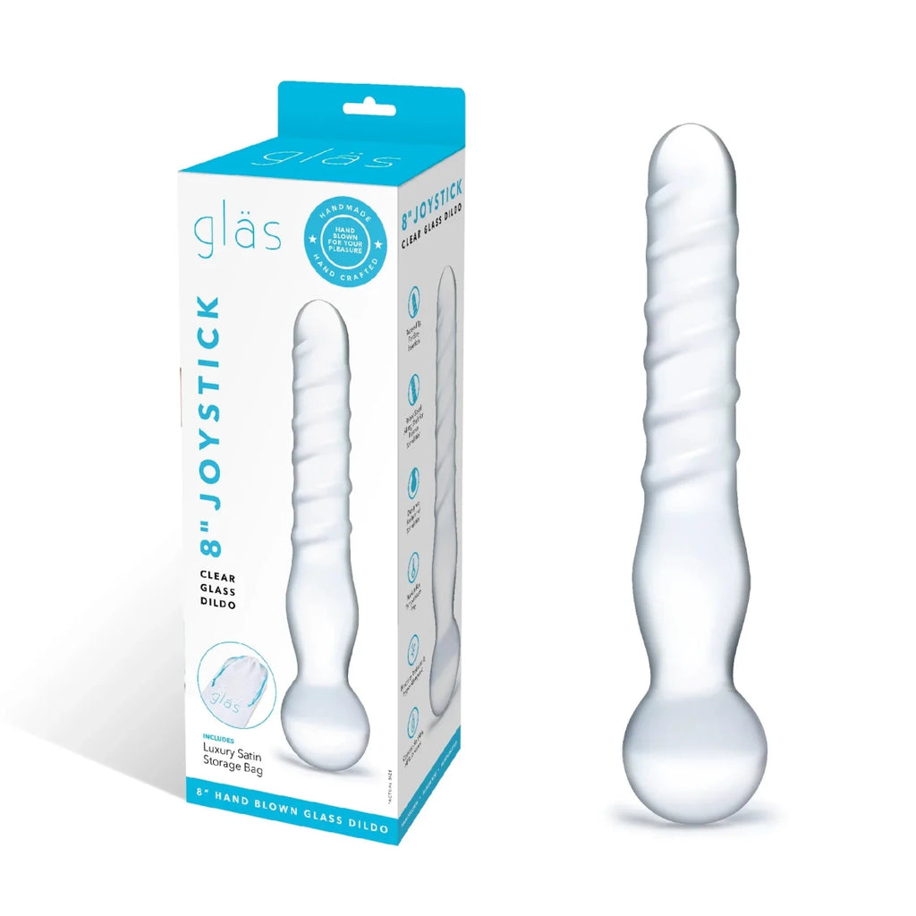 Glas 8 in. Joystick Clear Glass Dildo - TruLuv Novelties