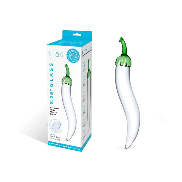 Glas 8.25 in. Glass Naturals Chili Pepper Dildo - TruLuv Novelties