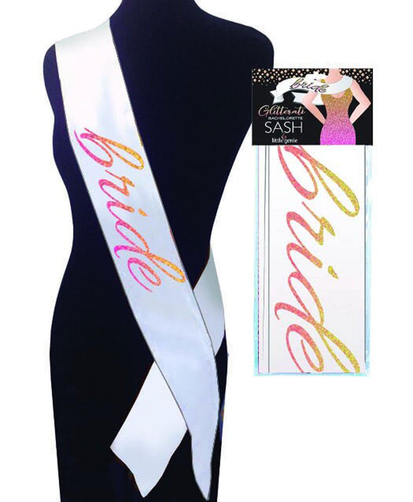 Glitterati Bride Sash - White - TruLuv Novelties