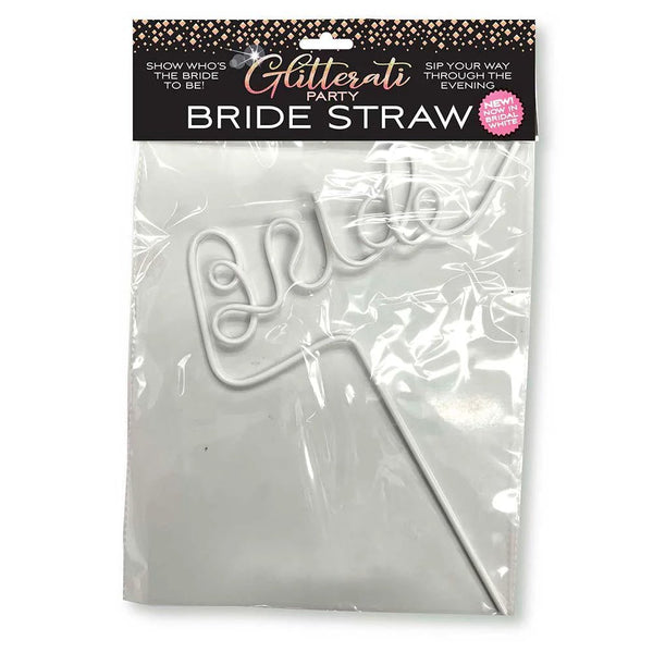 Glitterati Party Bride Straw White - TruLuv Novelties