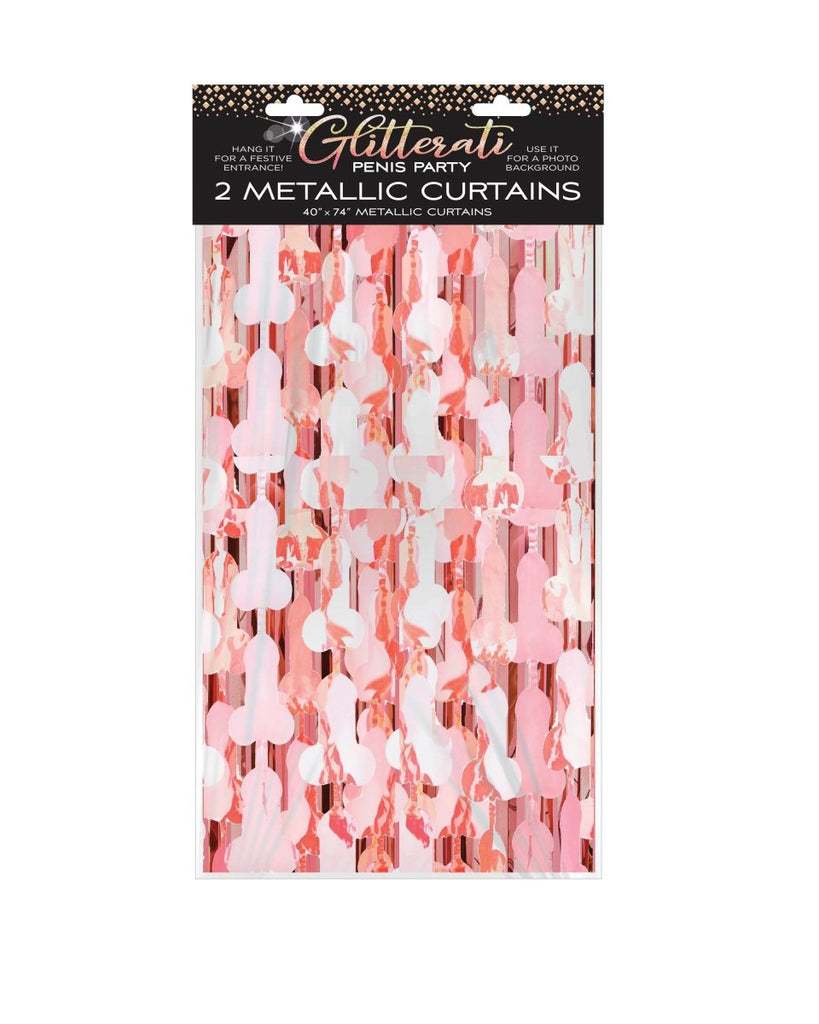 Glitterati Penis Foil Curtain - Rose Gold - TruLuv Novelties