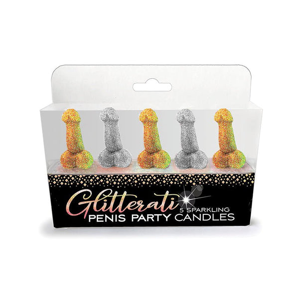 Glitterati Penis Party Sparkling Candles 5-Pack - TruLuv Novelties