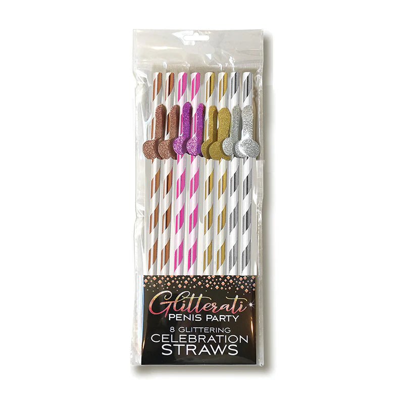 Glitterati Penis Party Tall Celebration Straws 8 - Pack - TruLuv Novelties