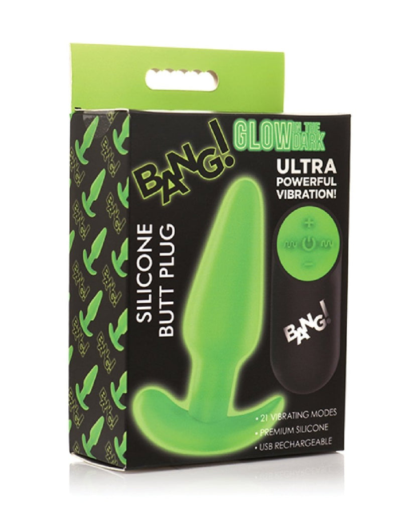 Glow in the Dark Butt Plug With Remote - Green - TruLuv Novelties