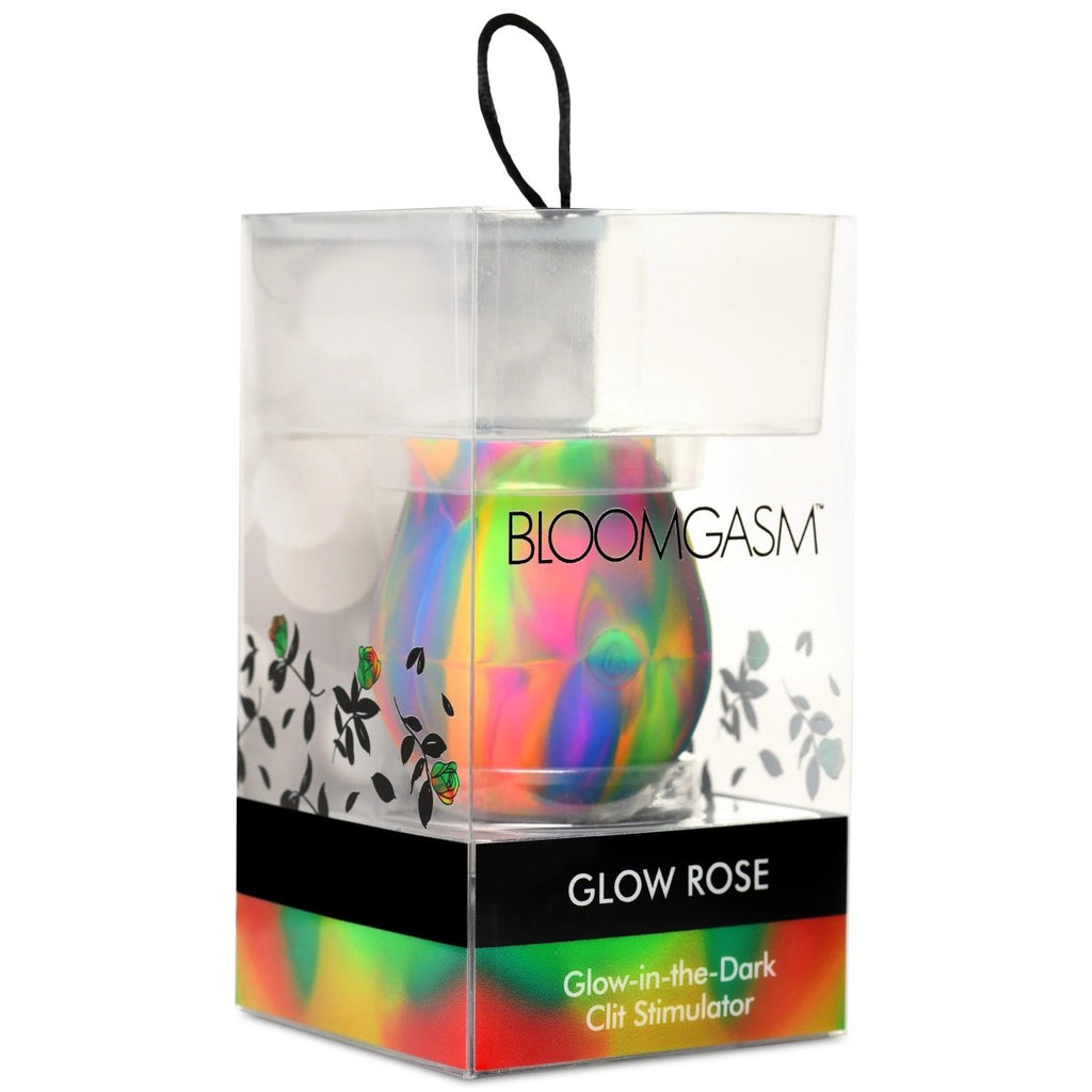 Glow Rose Glow-in-the-Dark Rose Clit Stimulator - Rainbow - TruLuv Novelties