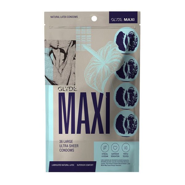 Glyde Maxi Latex Condoms 36-Pack - TruLuv Novelties