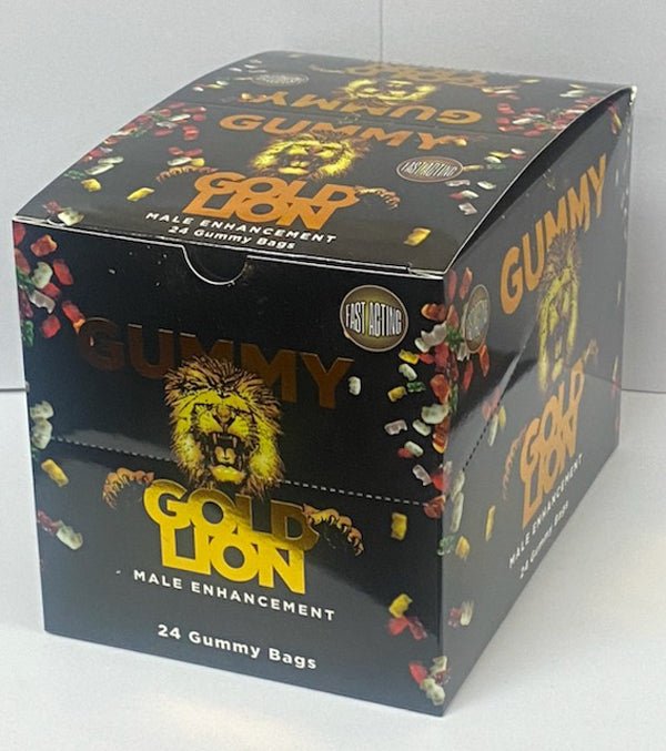 Gold Lion Gummy 24ct Display - TruLuv Novelties