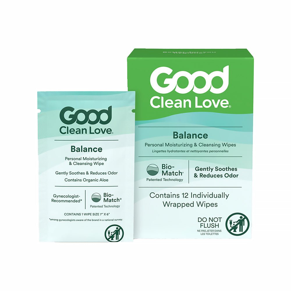 Good Clean Love Balance Personal Moisturizing & Cleansing Wipes 12-Pack - TruLuv Novelties