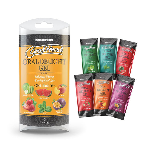 GoodHead Oral Delight Gel Multi - Flavor 6 - Pack 0.24 oz. - TruLuv Novelties