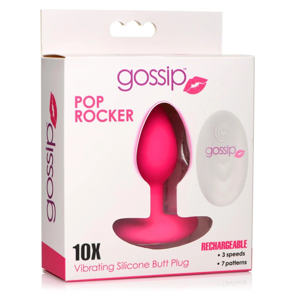 Gossip Pop Rocker 10x Vibrating Silicone Plug - Magenta - TruLuv Novelties