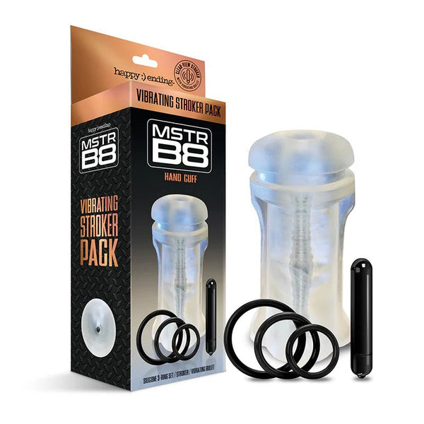 Happy Ending Mstr B8 Vibrating Stroker Pack - Hand Cuff - TruLuv Novelties
